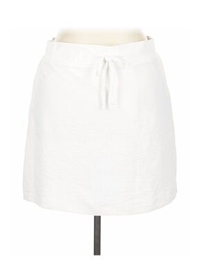 White Drawstring Mini Skirt - Casual Women's Skirt